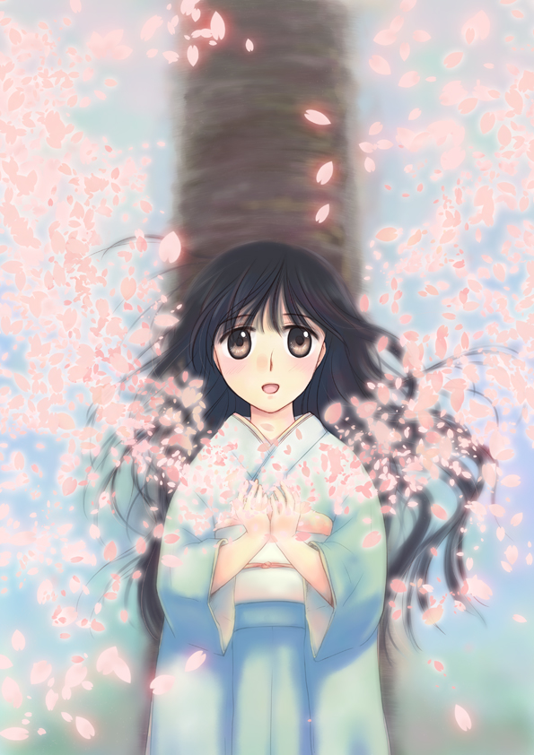 「桜舞う」オリジナルイラスト